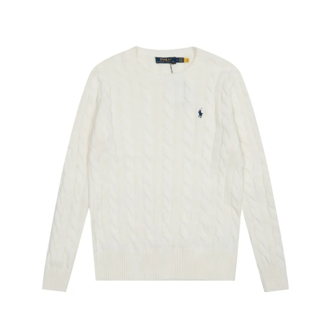 P200 RALPH LAUREN Ralph Lauren twelve-color classic small label embroidery round neck long-sleeved knitted sweater top, pure original high-density LOGO embroidery on the chest, original 1:1 customization of tag accessories. It is made of pure cotton yarn and multi-knitted, pure cotton is skin-friendly and comfortable, small braided round neck sweater with small label war horse embroidery🐎High quality. Follow the blogger to learn how to wear it! Let’s buy a Ralph Lauren cable sweater. It’s a super hard-to-find series after it became popular. It’s hard to find one on the official website. It’s simple and practical, has a lazy and loose feel, soft and delicate feel, and has a loose fit. Whether worn alone or layered, you can wear a simple one to create different styles of fashion!   Color: white, black, navy (white label), gray (white label), pink, red, khaki, blue, apricot, navy (red label), gray (black label), coffee Size: S M L XL
